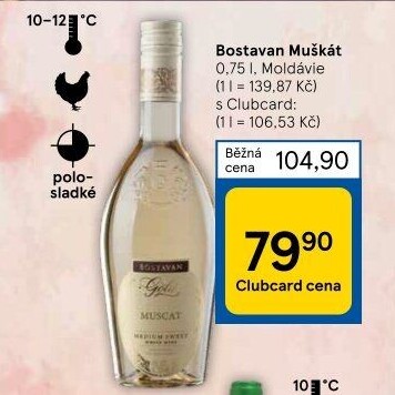 Víno Muscat Gold Bostavan