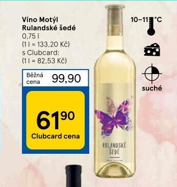 Víno Rulandské šedé Motýl Víno Mikulov