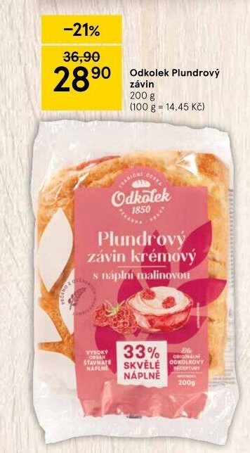 Závin plundrový s náplní Odkolek