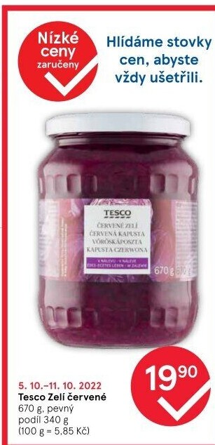 Zelí červené Tesco