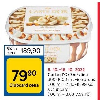Zmrzlina ve vaničce Carte D'