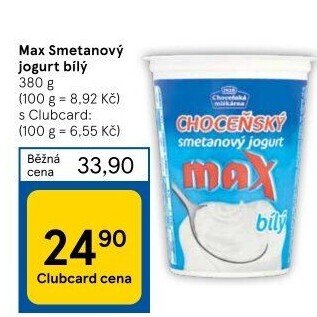 Jogurt smetanový max bílý Choceňský