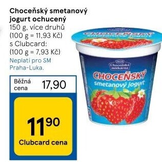 Jogurt smetanový ochucený Choceňský