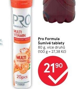 Šumivé tablety Pro Formula Tesco