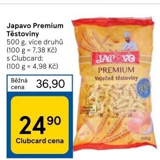 Těstoviny Premium Japavo