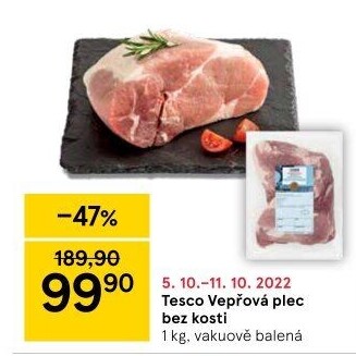 Vepřová plec bez kosti Tesco