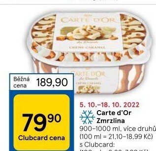 Zmrzlina ve vaničce Carte D'