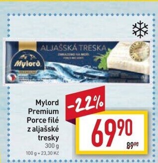 Aljašská treska filé pro děti mražené Premium Mylord