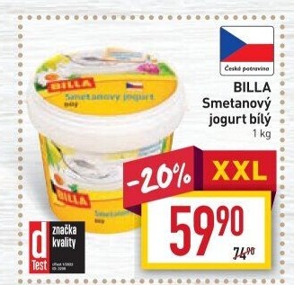 Bílý jogurt smetanový Billa