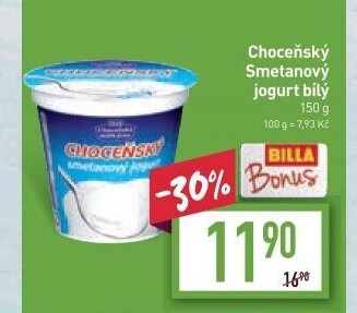 Bílý jogurt smetanový Choceňský