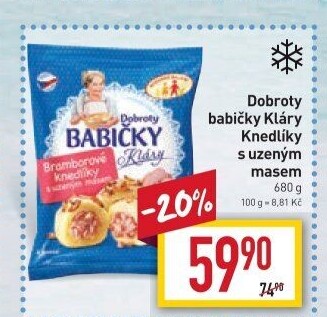 Knedlíky bramborové s uzeným masem mražené Dobroty babičky Kláry