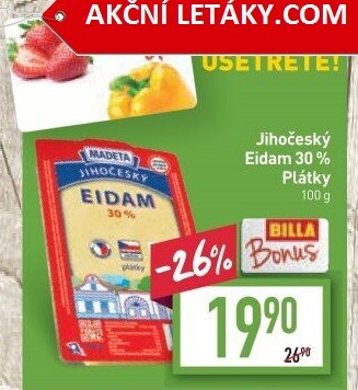 Sýr Eidam Jihočeský 30% Madeta