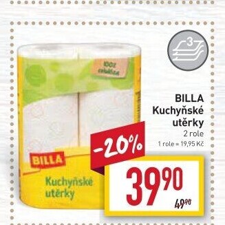 Utěrky kuchyňské 3vrstvé Billa
