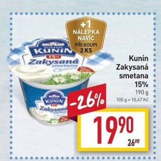 Zakysaná smetana Kunín 15%