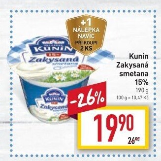 Zakysaná smetana Kunín 15%