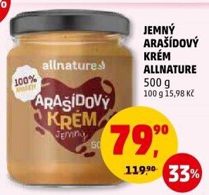 Arašídový krém Allnature