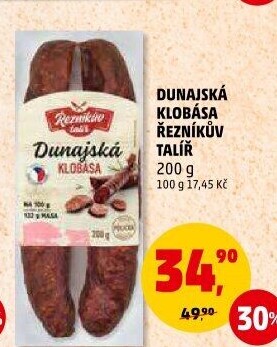 Dunajská klobása Řezníkův talíř