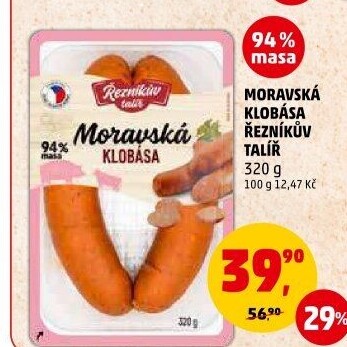Moravská klobása Řezníkův talíř