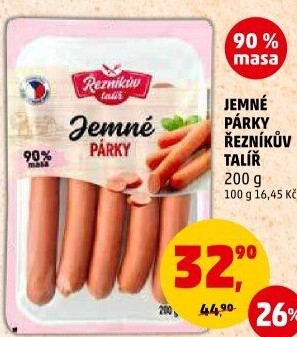 Párky jemné Řezníkův talíř
