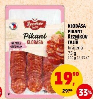 Pikantní klobása Řezníkův talíř