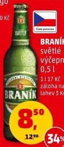 Pivo světlé výčepní 10° Braník