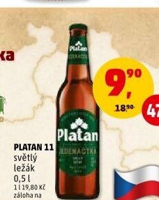 Pivo světlý ležák 11° Platan