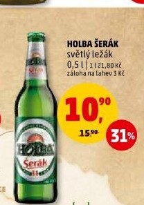 Pivo světlý ležák 11° Šerák Holba