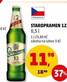 Pivo světlý ležák 12° Staropramen
