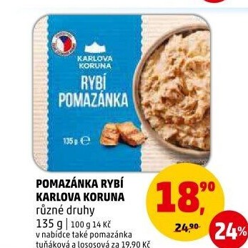 Rybí pomazánka Karlova Koruna
