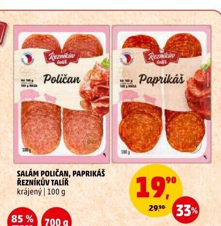 Salám Poličan Řezníkův talíř