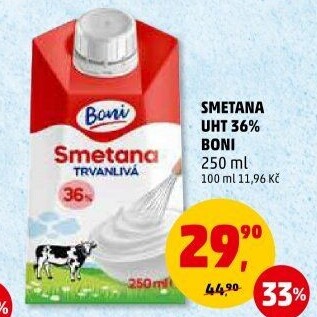 Smetana ke šlehání Boni 36%
