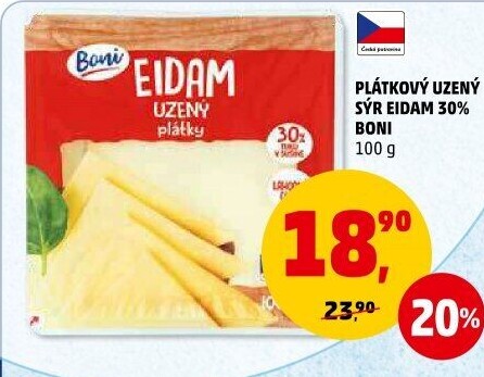 Sýr Eidam uzený 30% Boni