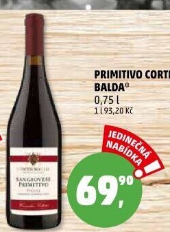Víno Primitivo Corte Balda