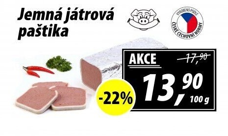 Paštika játrová jemná