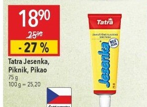 Mléko kondenzované Jesenka Tatra
