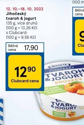 Dezert tvaroh s jogurtem jihočeský Madeta