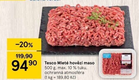 Hovězí mleté maso Tesco