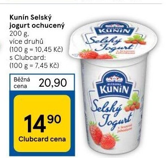 Ochucený jogurt selský Kunín