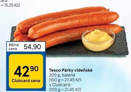 Párky vídeňské Tesco