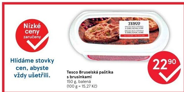 Paštika bruselská s brusinkami Tesco