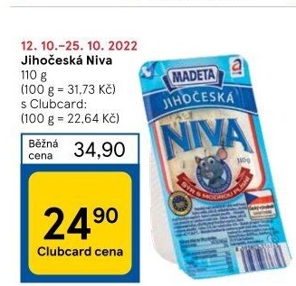 Sýr Niva Jihočeská 50% Madeta