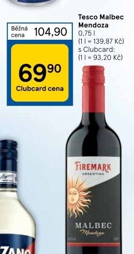 Víno Malbec Mendoza Tesco