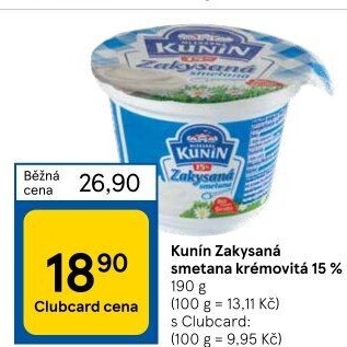 Zakysaná smetana krémovitá Kunín 15%