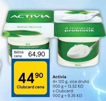 Bílý jogurt Activia Danone