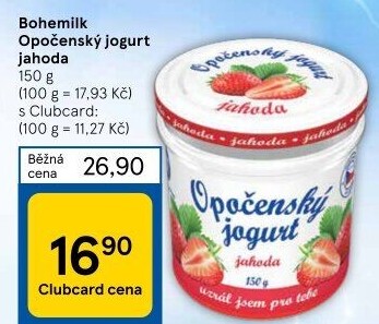 Jogurt ochucený Opočenský Bohemilk