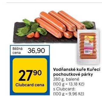 Párky kuřecí pochoutkové Vodňanské kuře