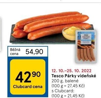 Párky vídeňské Tesco