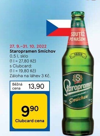 Pivo světlé výčepní 10° Smíchov Staropramen