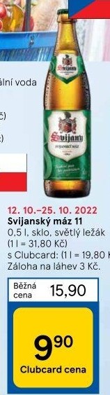 Pivo světlý ležák 11° Svijanský Máz Svijany