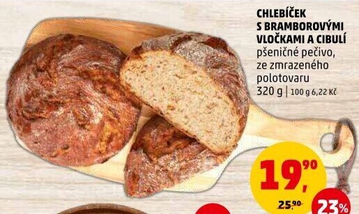 Chléb s bramborovými vločkami a cibulí